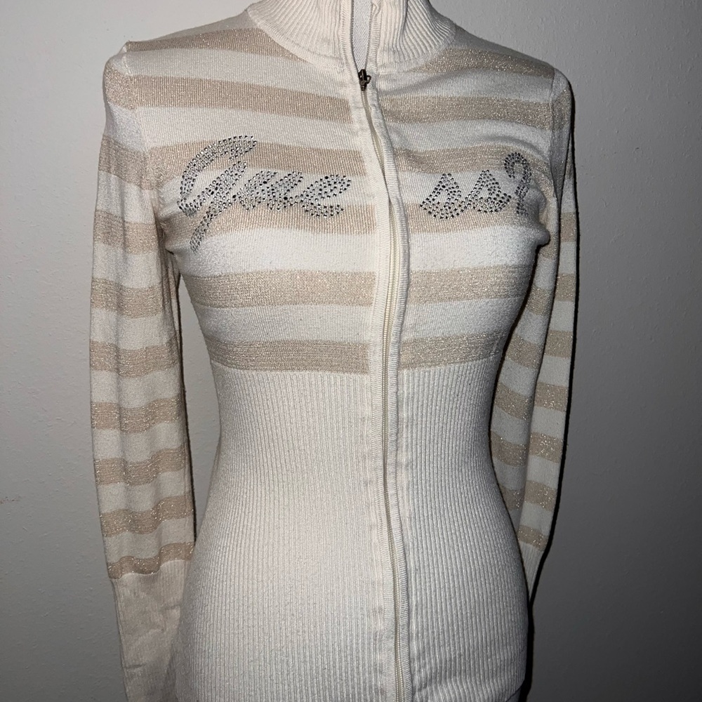Guess Cream Zip-Up Jacket